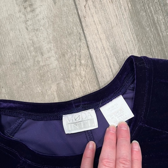 Vintage Moda International Velvet Witchy Whimsigoth Maxi Purple Dress Size small - Picture 4 of 7